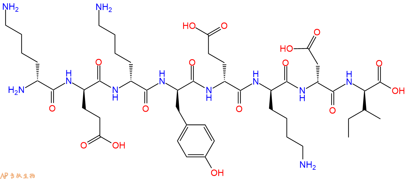 专肽生物产品H2N-DLys-DGlu-DLys-DTyr-DGlu-DLys-DAsp-DIle-COOH