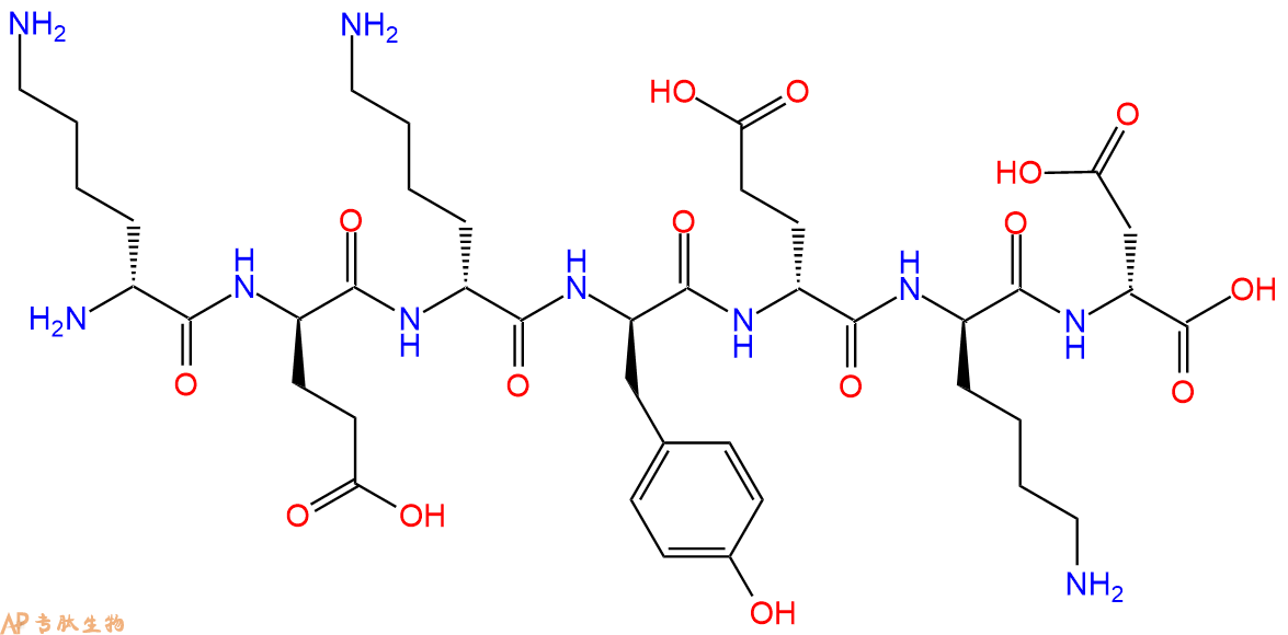 专肽生物产品H2N-DLys-DGlu-DLys-DTyr-DGlu-DLys-DAsp-COOH