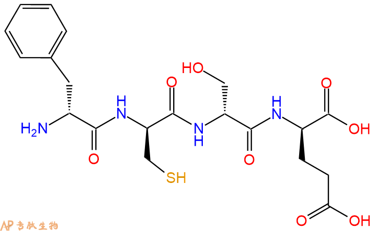 专肽生物产品H2N-DPhe-DCys-DSer-DGlu-COOH