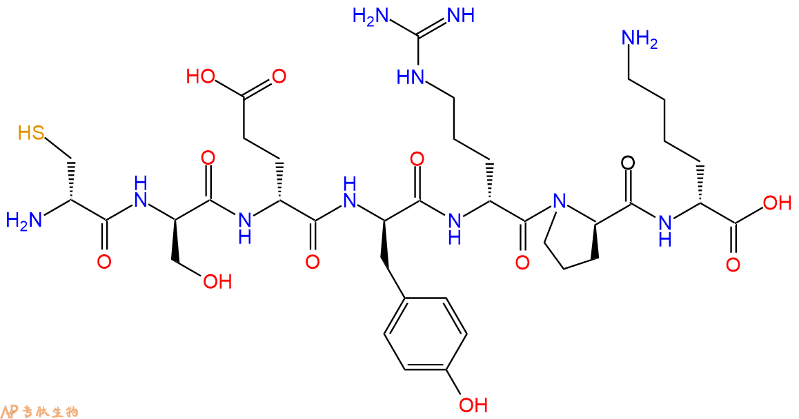 专肽生物产品H2N-DCys-DSer-DGlu-DTyr-DArg-DPro-DLys-COOH