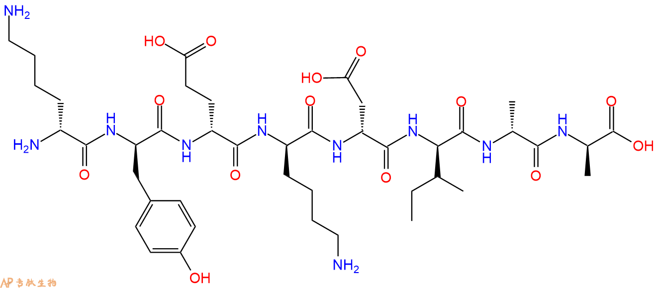 专肽生物产品H2N-DLys-DTyr-DGlu-DLys-DAsp-DIle-DAla-DAla-COOH