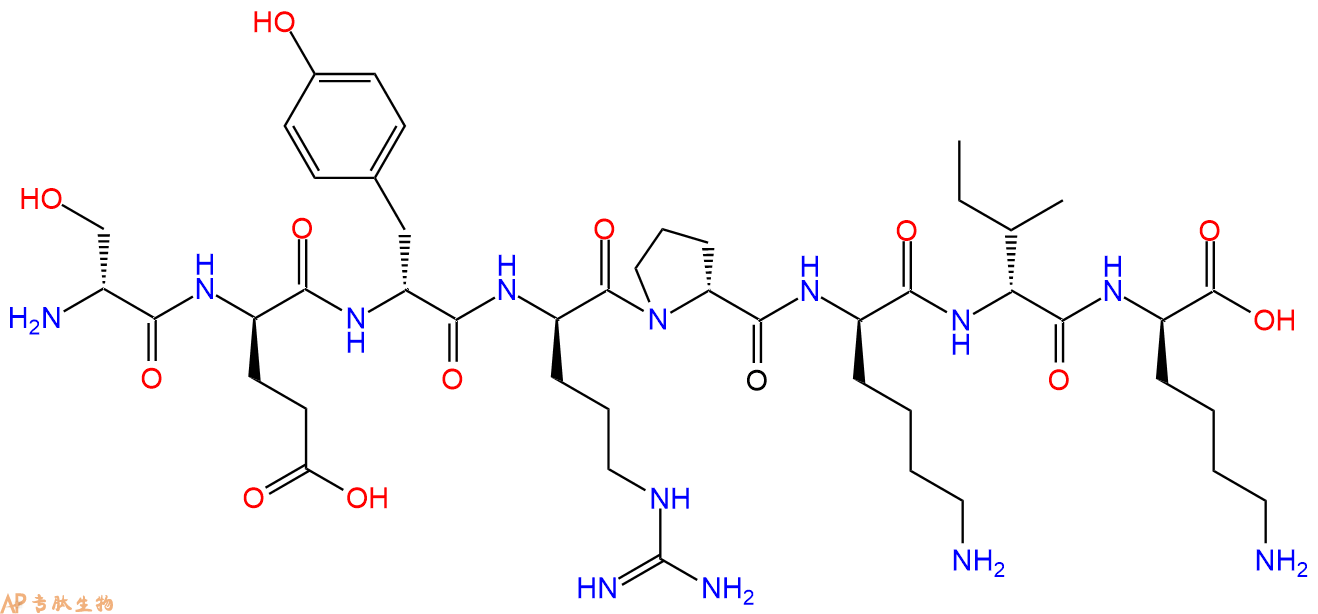 专肽生物产品H2N-DSer-DGlu-DTyr-DArg-DPro-DLys-DIle-DLys-COOH