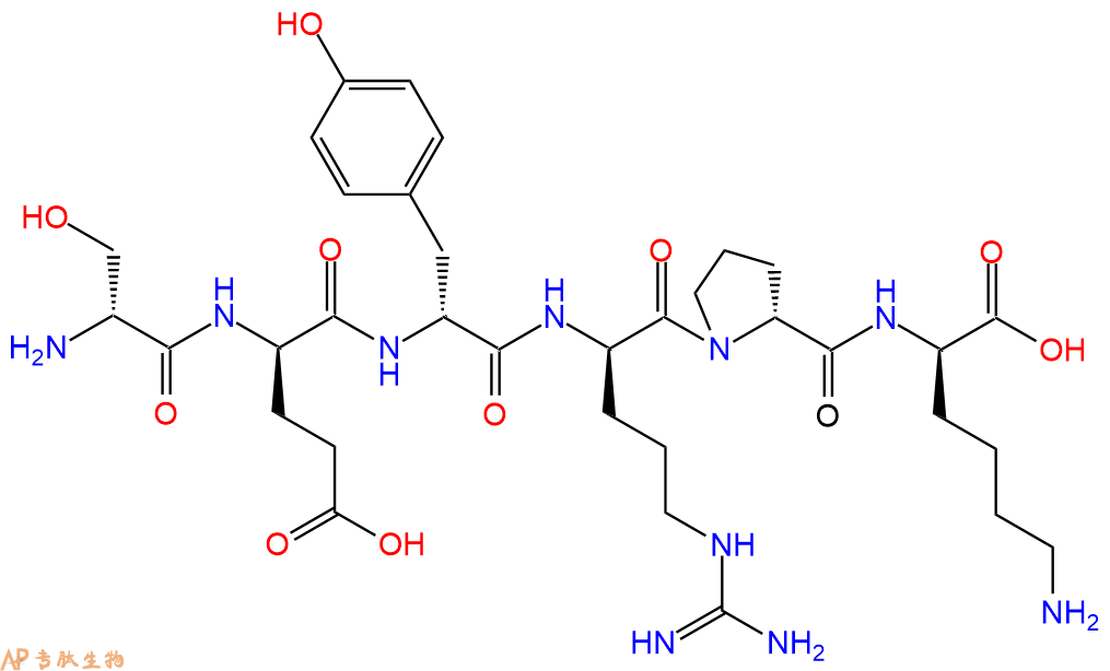 专肽生物产品H2N-DSer-DGlu-DTyr-DArg-DPro-DLys-COOH