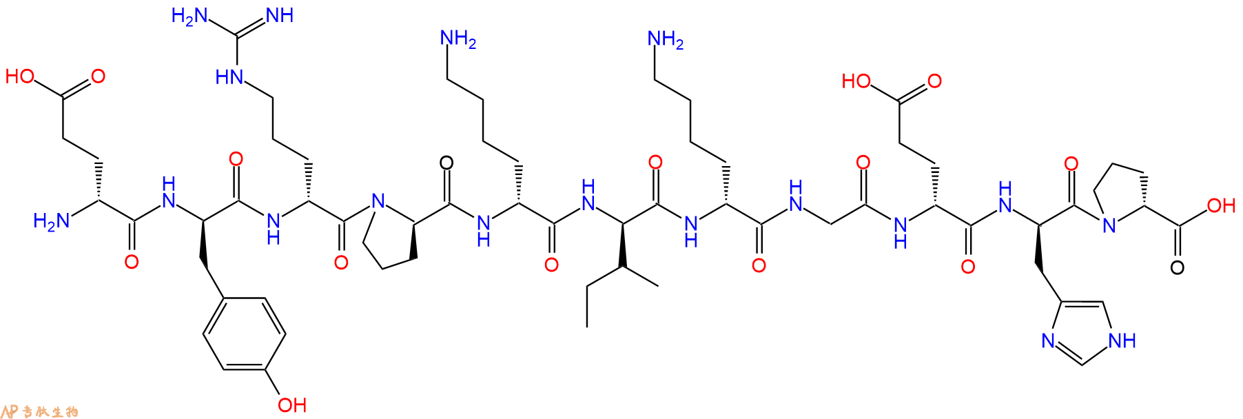 专肽生物产品H2N-DGlu-DTyr-DArg-DPro-DLys-DIle-DLys-Gly-DGlu-DH