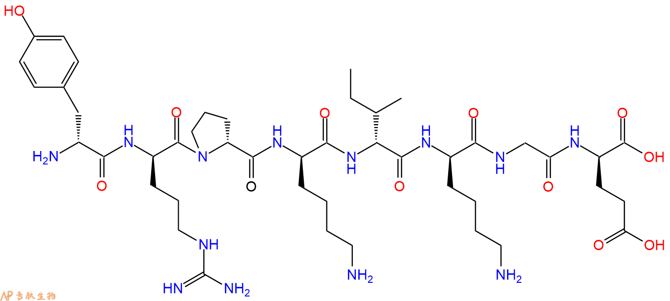 专肽生物产品H2N-DTyr-DArg-DPro-DLys-DIle-DLys-Gly-DGlu-COOH