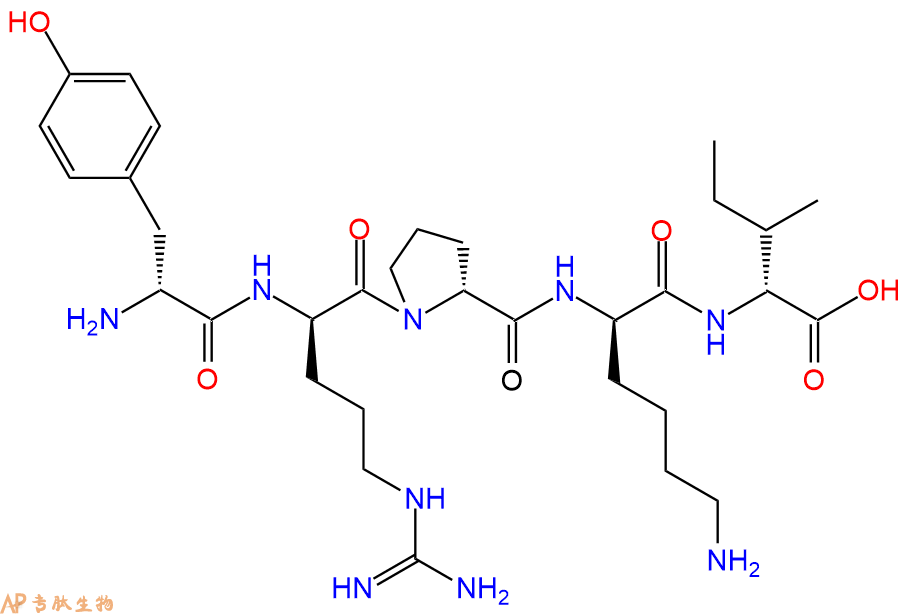 专肽生物产品H2N-DTyr-DArg-DPro-DLys-DIle-COOH
