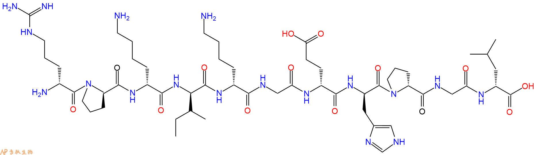 专肽生物产品H2N-DArg-DPro-DLys-DIle-DLys-Gly-DGlu-DHis-DPro-Gl