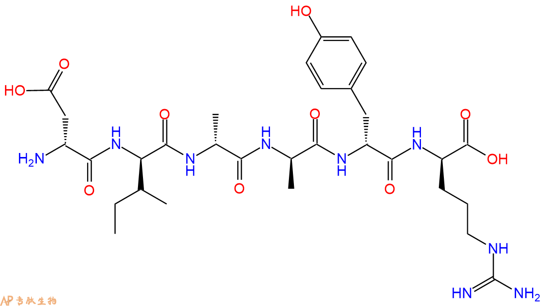 专肽生物产品H2N-DAsp-DIle-DAla-DAla-DTyr-DArg-COOH