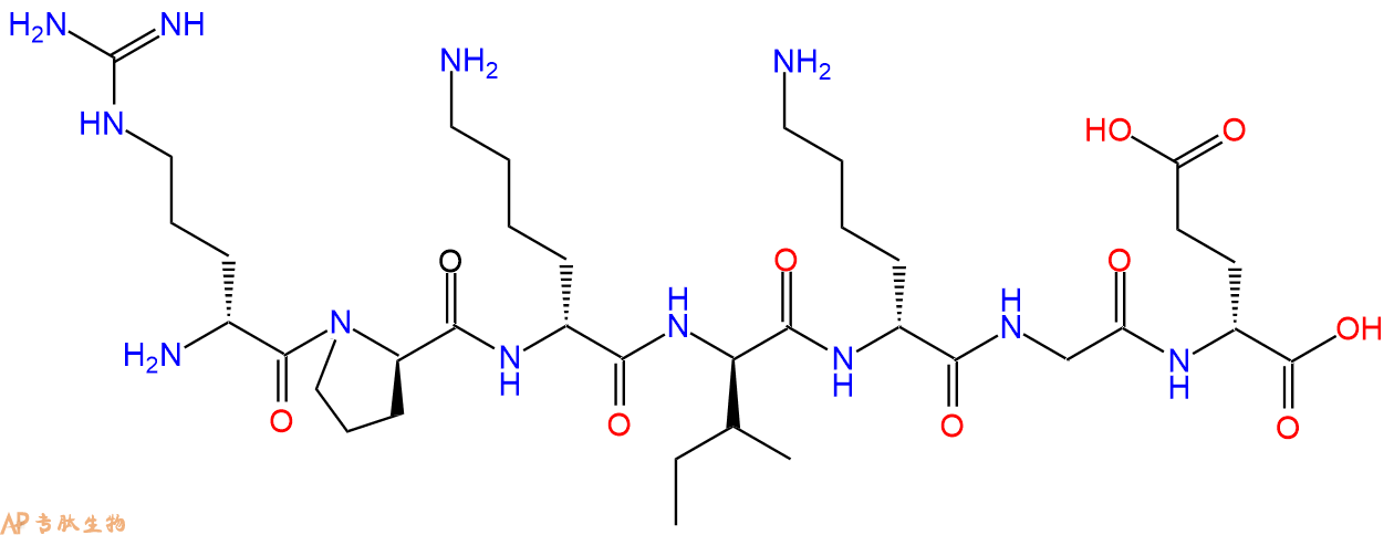 专肽生物产品H2N-DArg-DPro-DLys-DIle-DLys-Gly-DGlu-COOH