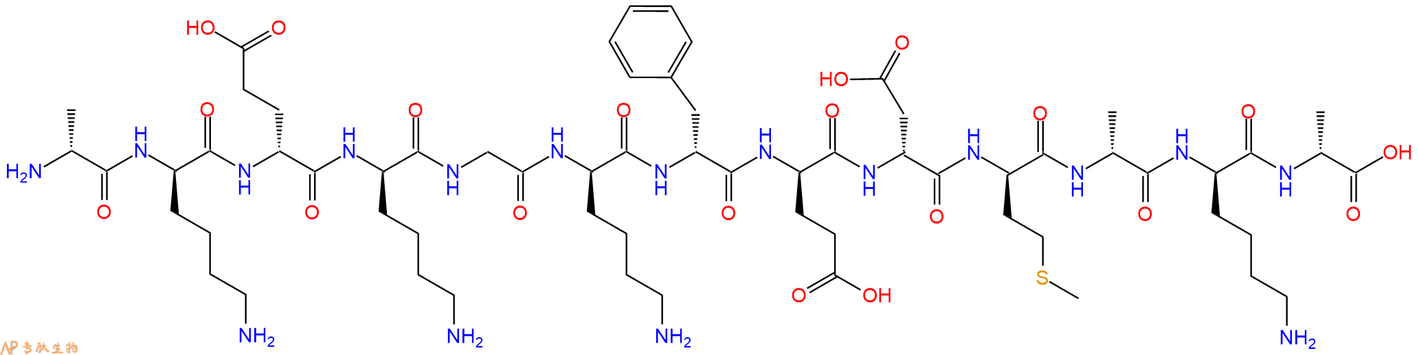 专肽生物产品H2N-DAla-DLys-DGlu-DLys-Gly-DLys-DPhe-DGlu-DAsp-DM