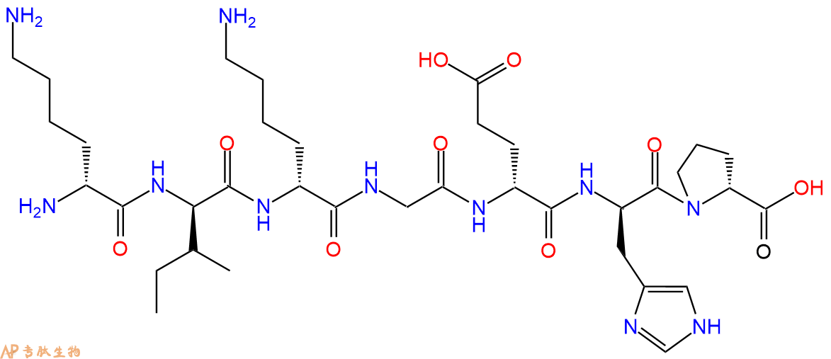 专肽生物产品H2N-DLys-DIle-DLys-Gly-DGlu-DHis-DPro-COOH