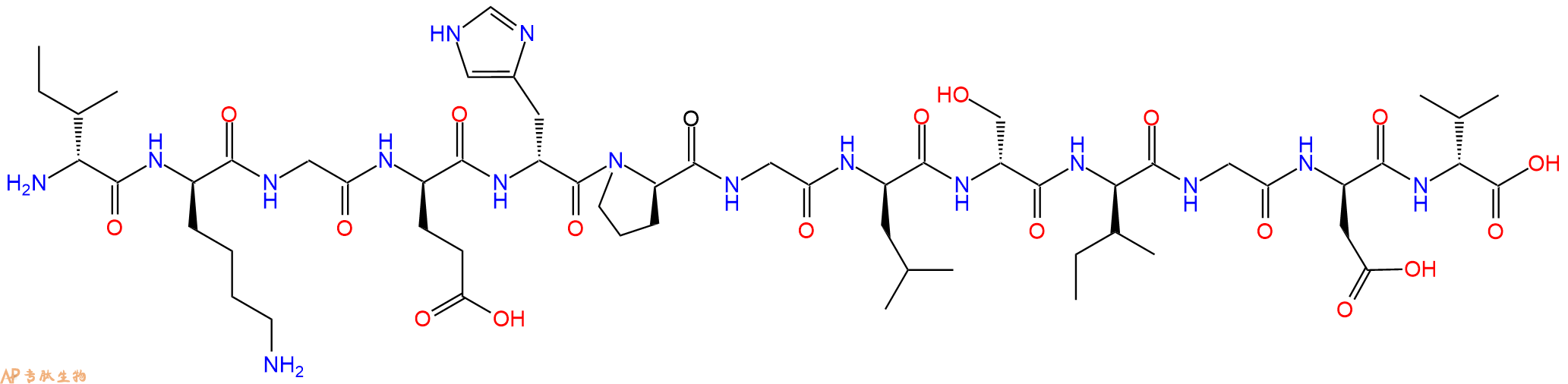 专肽生物产品H2N-DIle-DLys-Gly-DGlu-DHis-DPro-Gly-DLeu-DSer-DIl