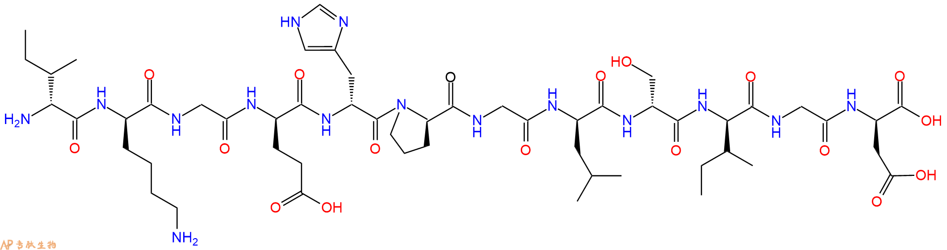 专肽生物产品H2N-DIle-DLys-Gly-DGlu-DHis-DPro-Gly-DLeu-DSer-DIl