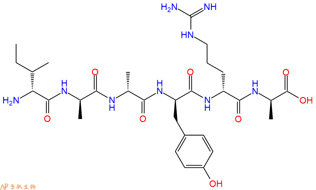 专肽生物产品H2N-DIle-DAla-DAla-DTyr-DArg-DAla-COOH
