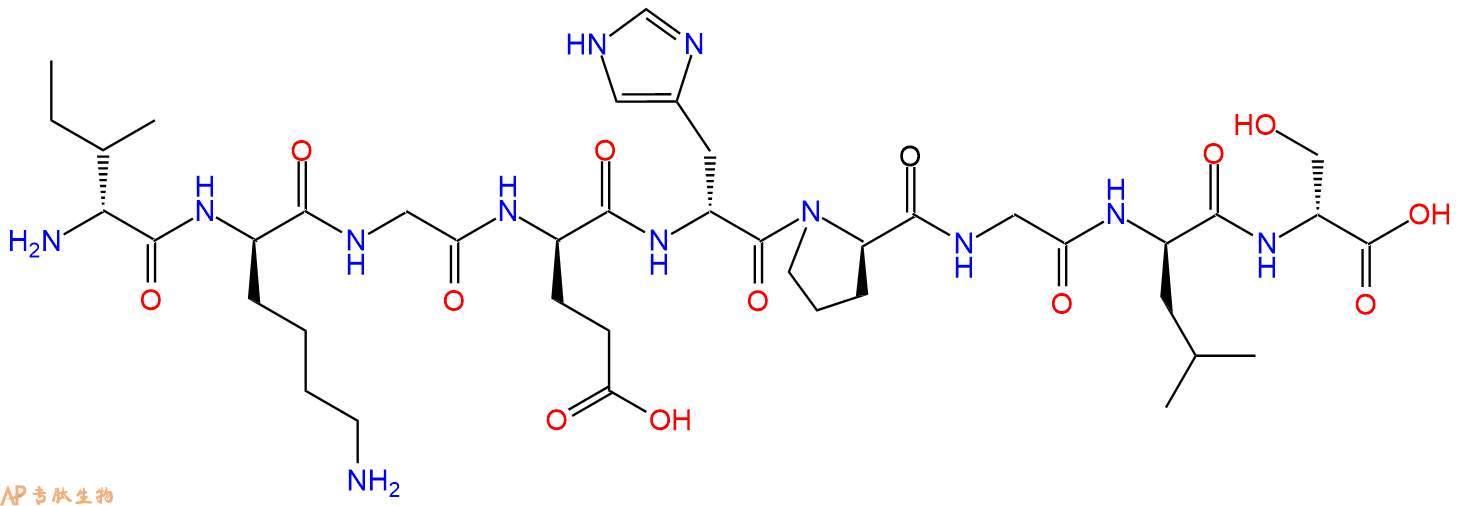 专肽生物产品H2N-DIle-DLys-Gly-DGlu-DHis-DPro-Gly-DLeu-DSer-COO