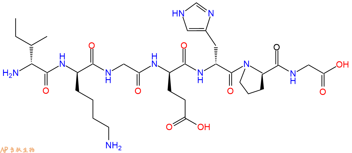 专肽生物产品H2N-DIle-DLys-Gly-DGlu-DHis-DPro-Gly-COOH