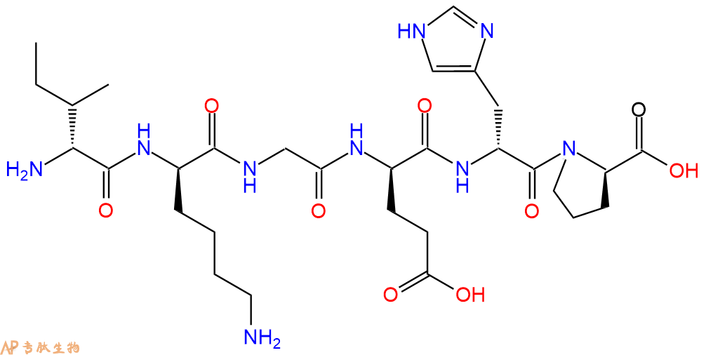 专肽生物产品H2N-DIle-DLys-Gly-DGlu-DHis-DPro-COOH