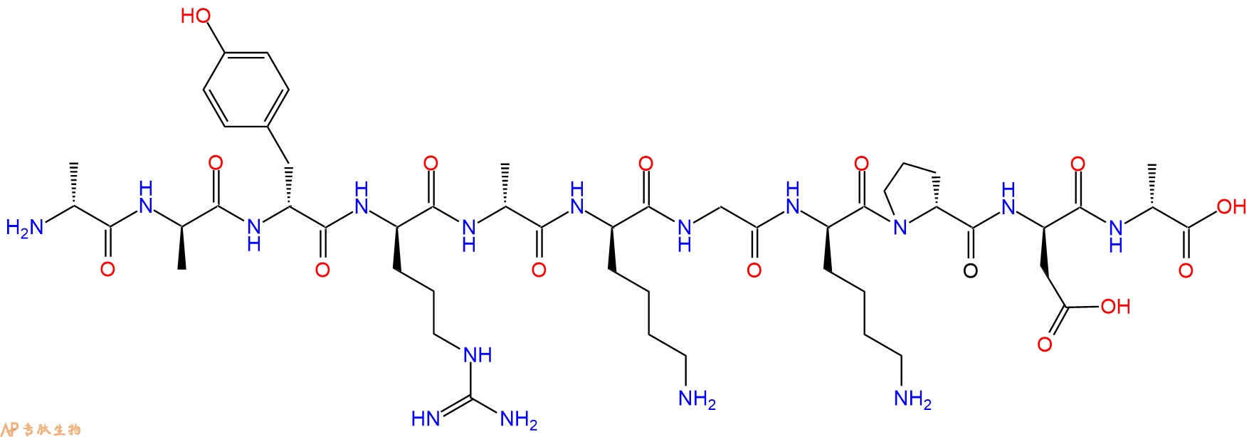 专肽生物产品H2N-DAla-DAla-DTyr-DArg-DAla-DLys-Gly-DLys-DPro-DA