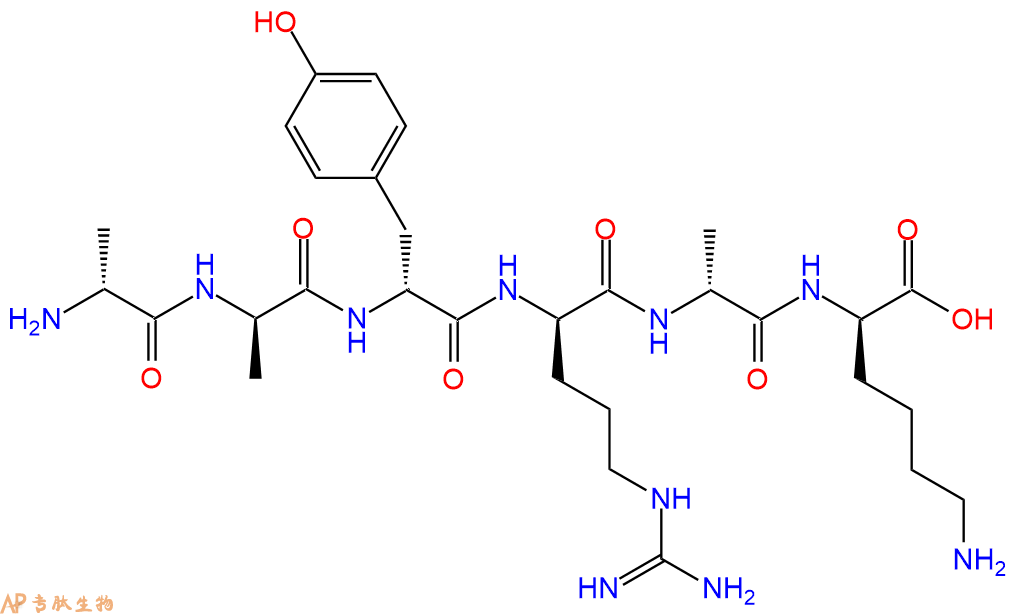 专肽生物产品H2N-DAla-DAla-DTyr-DArg-DAla-DLys-COOH