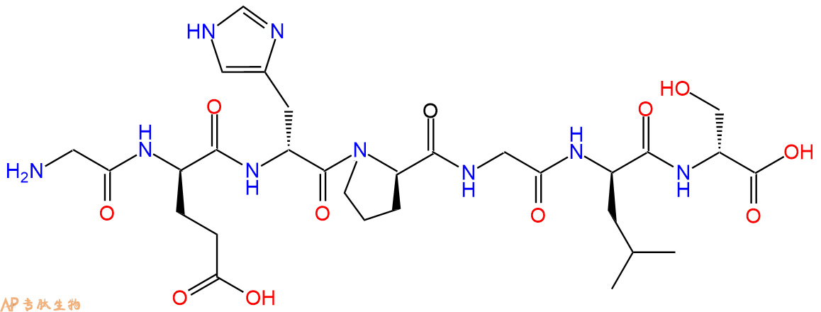 专肽生物产品H2N-Gly-DGlu-DHis-DPro-Gly-DLeu-DSer-COOH