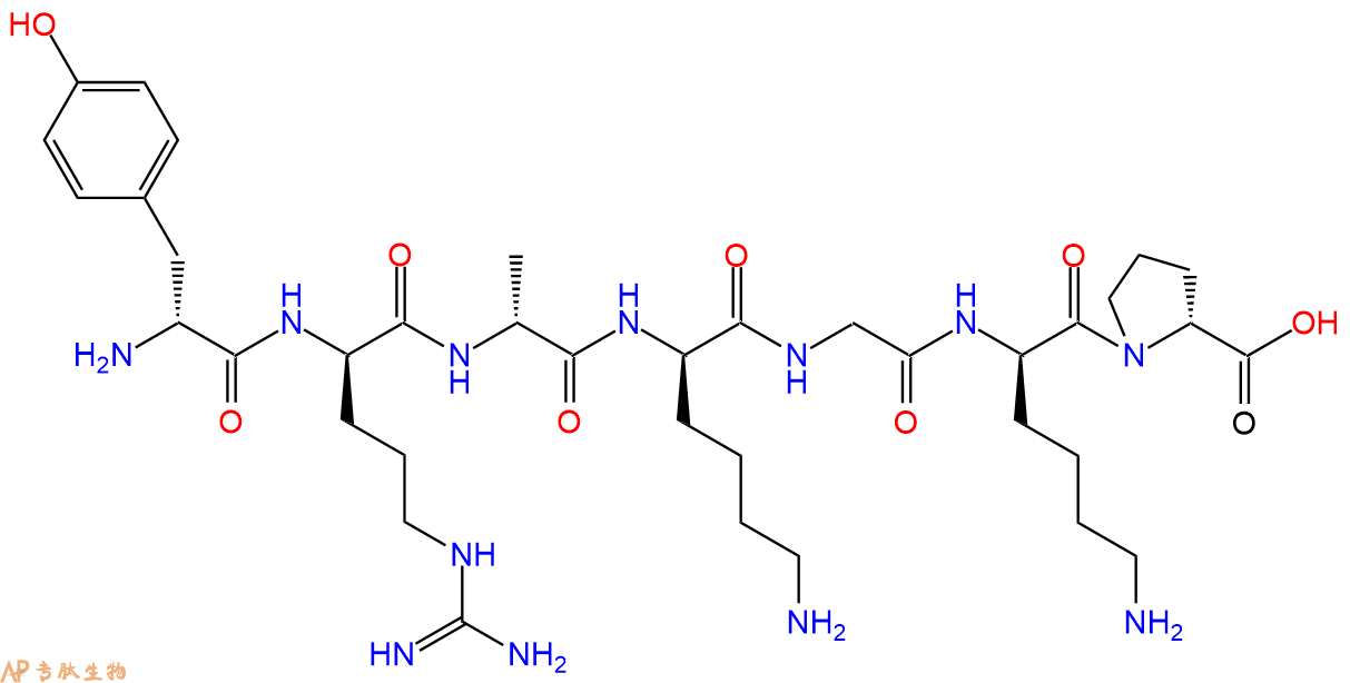 专肽生物产品H2N-DTyr-DArg-DAla-DLys-Gly-DLys-DPro-COOH