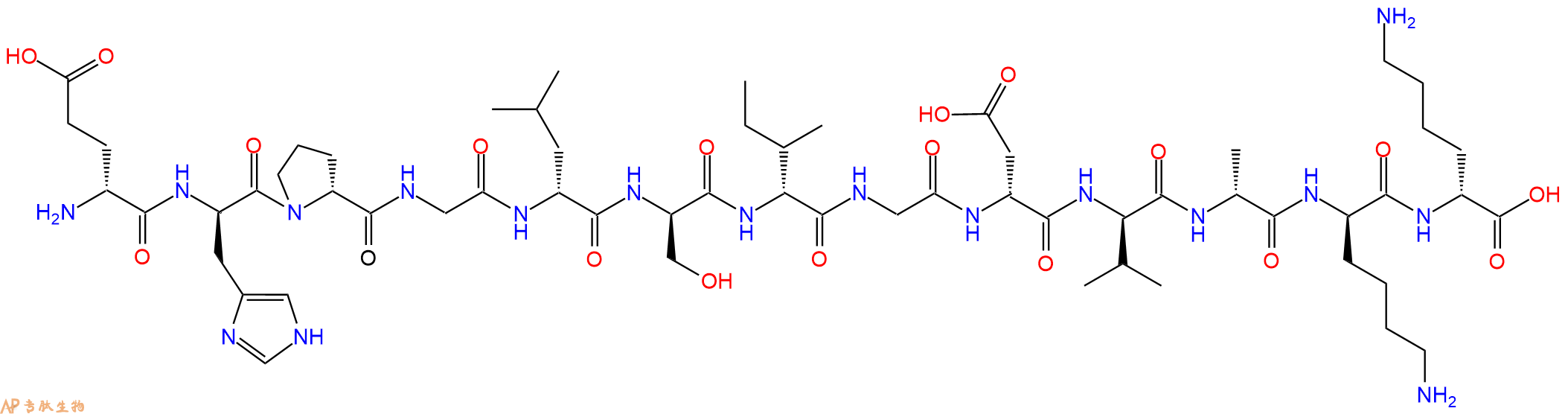 专肽生物产品H2N-DGlu-DHis-DPro-Gly-DLeu-DSer-DIle-Gly-DAsp-DVa