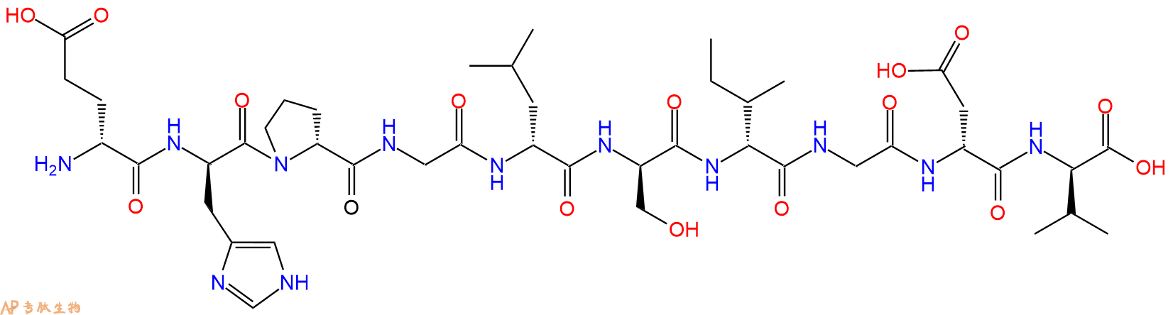 专肽生物产品H2N-DGlu-DHis-DPro-Gly-DLeu-DSer-DIle-Gly-DAsp-DVa