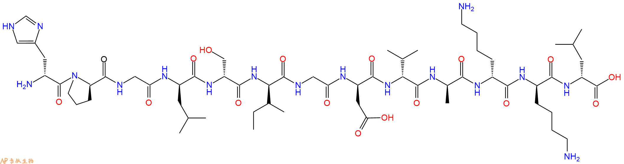 专肽生物产品H2N-DHis-DPro-Gly-DLeu-DSer-DIle-Gly-DAsp-DVal-DAl