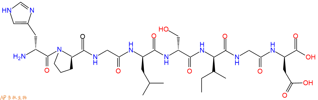 专肽生物产品H2N-DHis-DPro-Gly-DLeu-DSer-DIle-Gly-DAsp-COOH