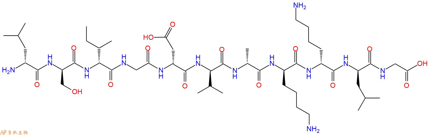 专肽生物产品H2N-DLeu-DSer-DIle-Gly-DAsp-DVal-DAla-DLys-DLys-DL