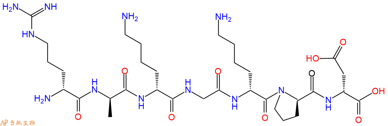 专肽生物产品H2N-DArg-DAla-DLys-Gly-DLys-DPro-DAsp-COOH