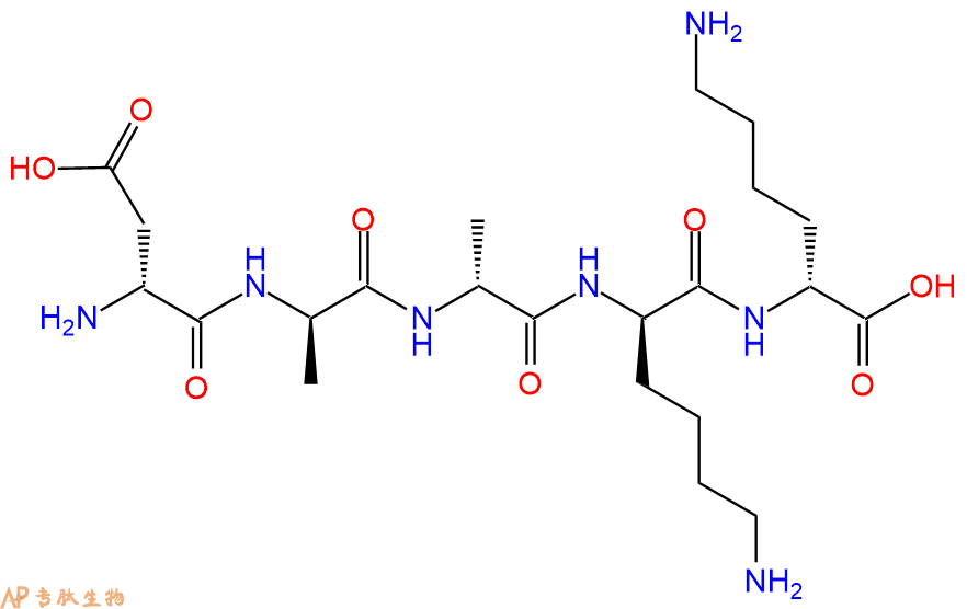 专肽生物产品H2N-DAsp-DAla-DAla-DLys-DLys-COOH