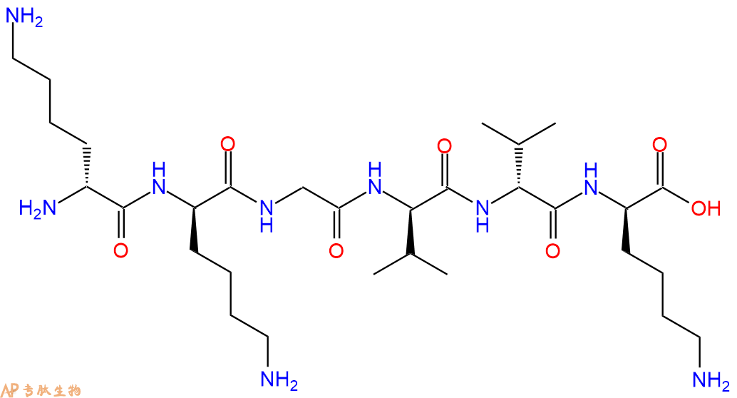 专肽生物产品H2N-DLys-DLys-Gly-DVal-DVal-DLys-COOH