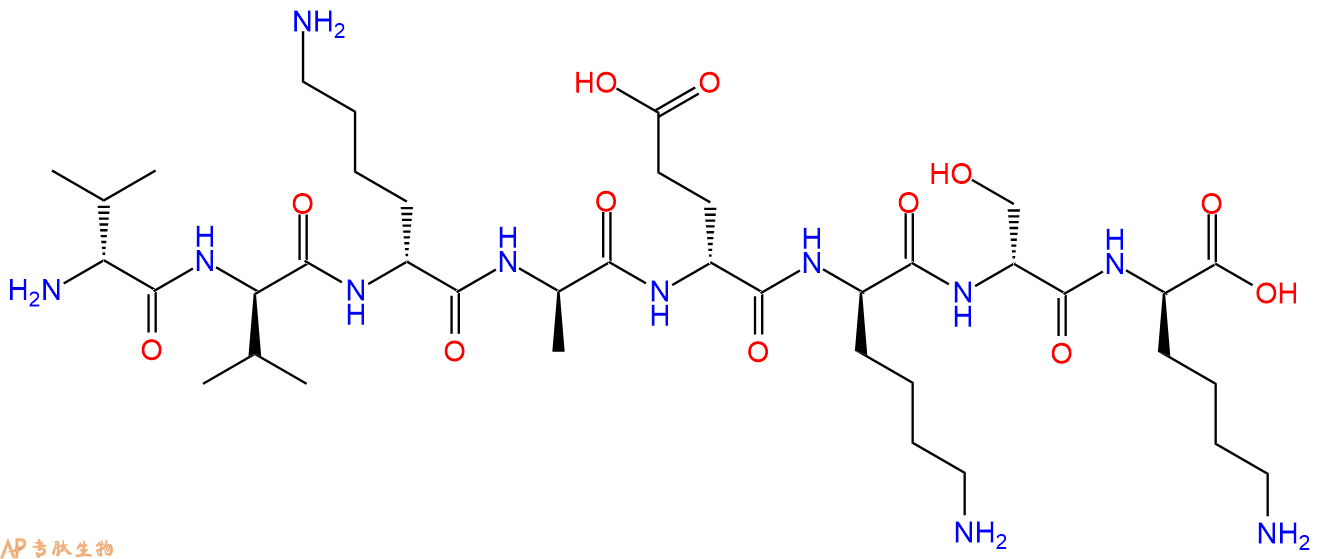 专肽生物产品H2N-DVal-DVal-DLys-DAla-DGlu-DLys-DSer-DLys-COOH