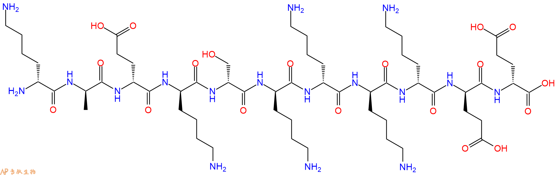 专肽生物产品H2N-DLys-DAla-DGlu-DLys-DSer-DLys-DLys-DLys-DLys-D