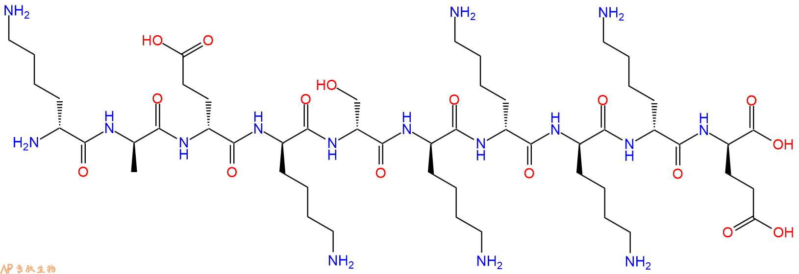 专肽生物产品H2N-DLys-DAla-DGlu-DLys-DSer-DLys-DLys-DLys-DLys-D