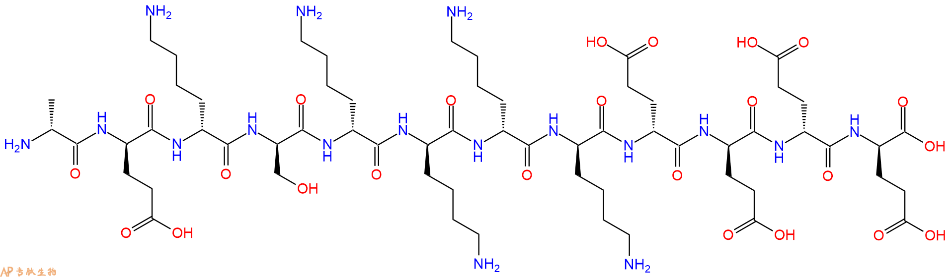 专肽生物产品H2N-DAla-DGlu-DLys-DSer-DLys-DLys-DLys-DLys-DGlu-D