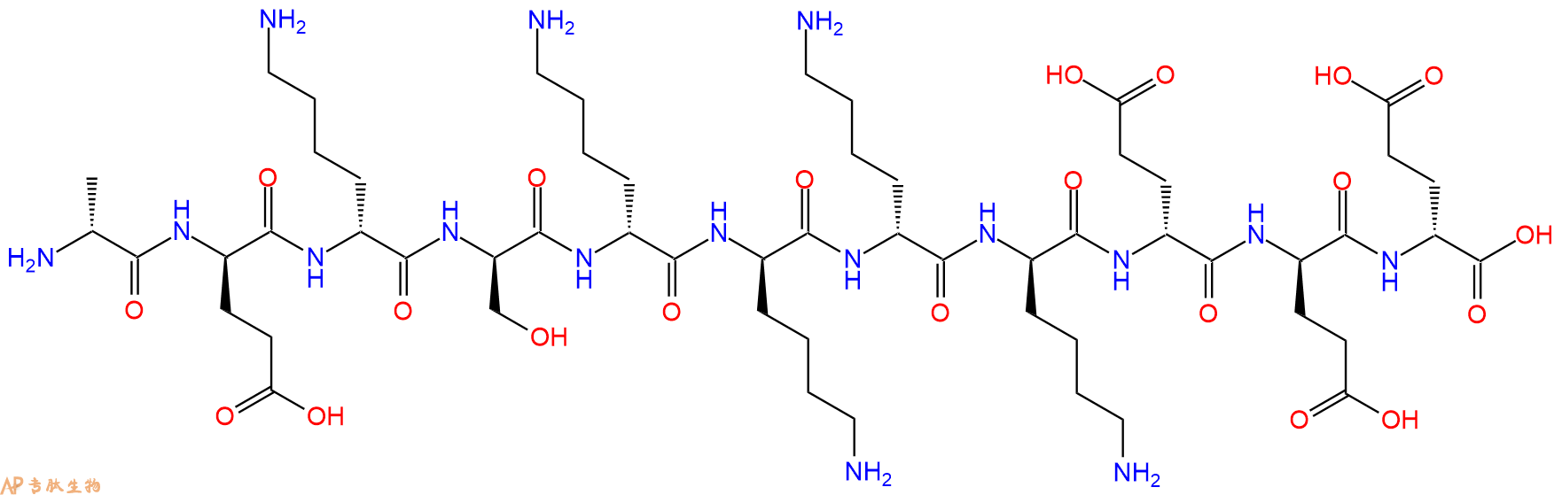 专肽生物产品H2N-DAla-DGlu-DLys-DSer-DLys-DLys-DLys-DLys-DGlu-D