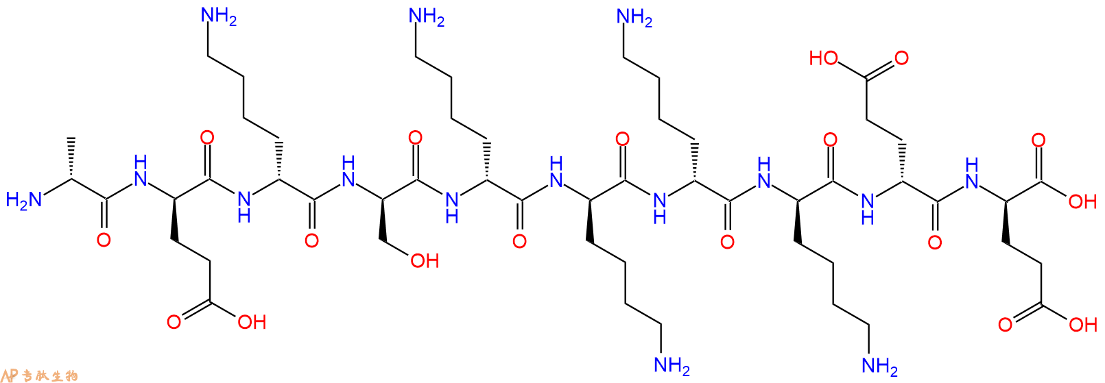 专肽生物产品H2N-DAla-DGlu-DLys-DSer-DLys-DLys-DLys-DLys-DGlu-D