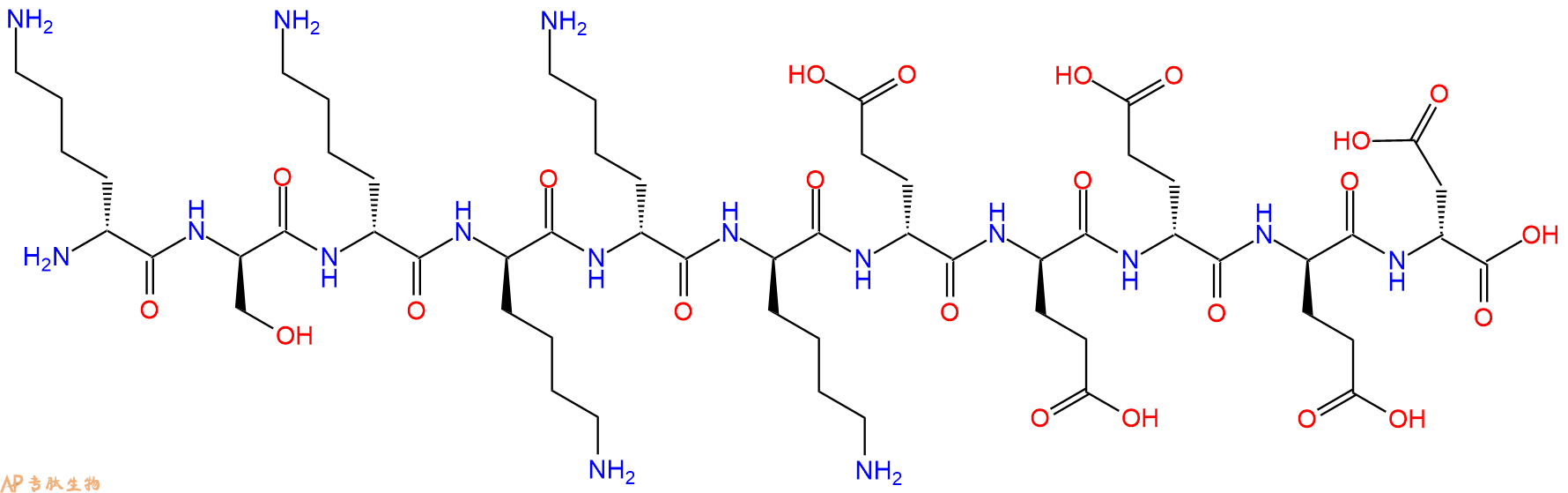 专肽生物产品H2N-DLys-DSer-DLys-DLys-DLys-DLys-DGlu-DGlu-DGlu-D