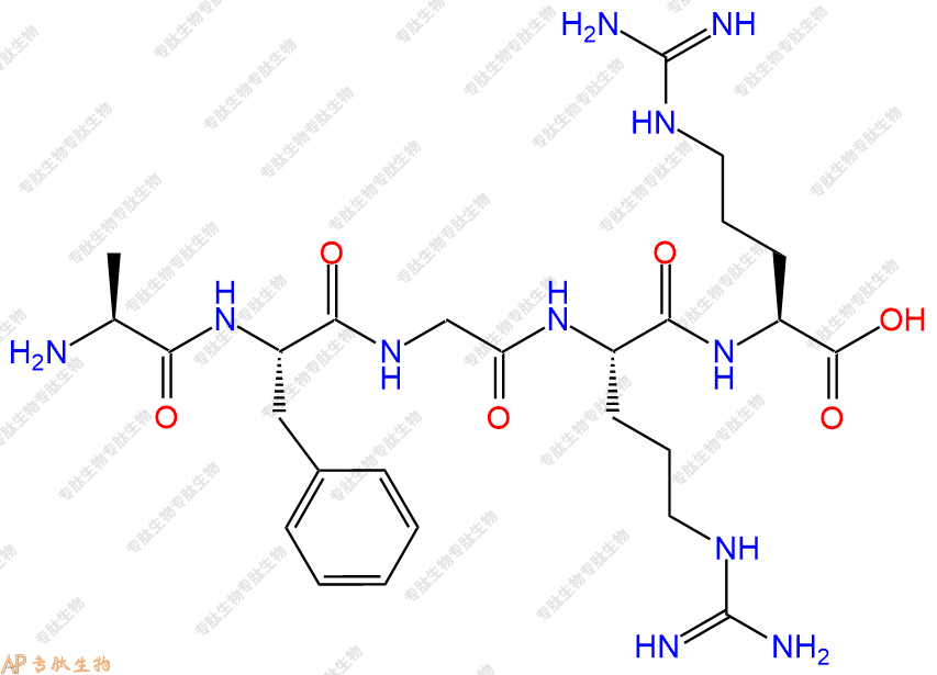专肽生物产品H2N-Ala-Phe-Gly-Arg-Arg-COOH