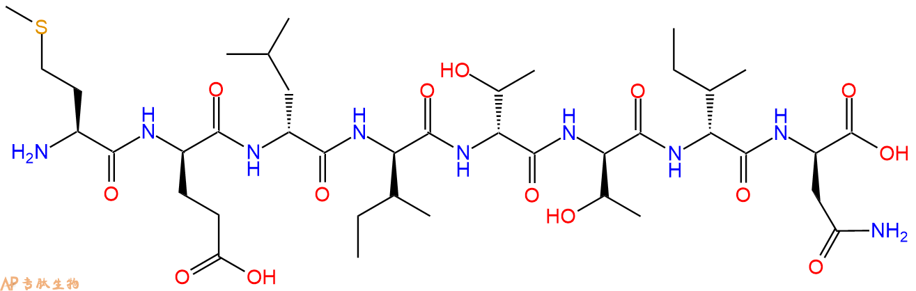 专肽生物产品H2N-Met-DGlu-DLeu-DIle-DThr-DThr-DIle-DAsn-COOH