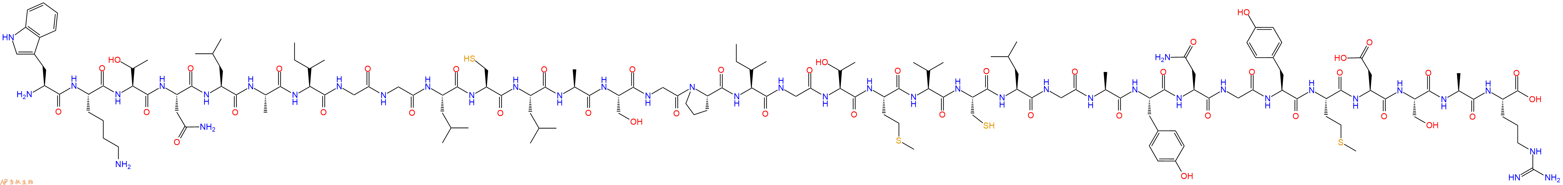 专肽生物产品H2N-Trp-Lys-Thr-Asn-Leu-Ala-Ile-Gly-Gly-Leu-Cys-Le