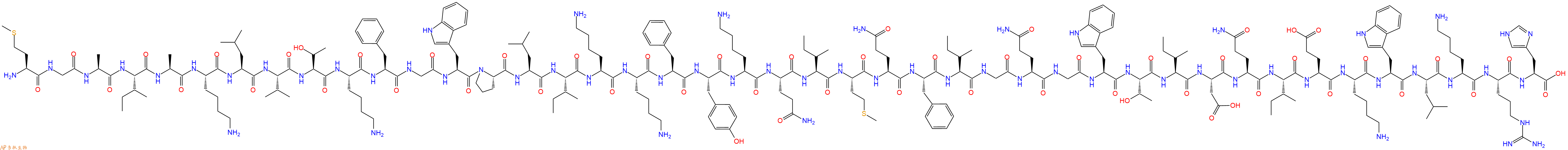专肽生物产品H2N-Met-Gly-Ala-Ile-Ala-Lys-Leu-Val-Thr-Lys-Phe-Gl