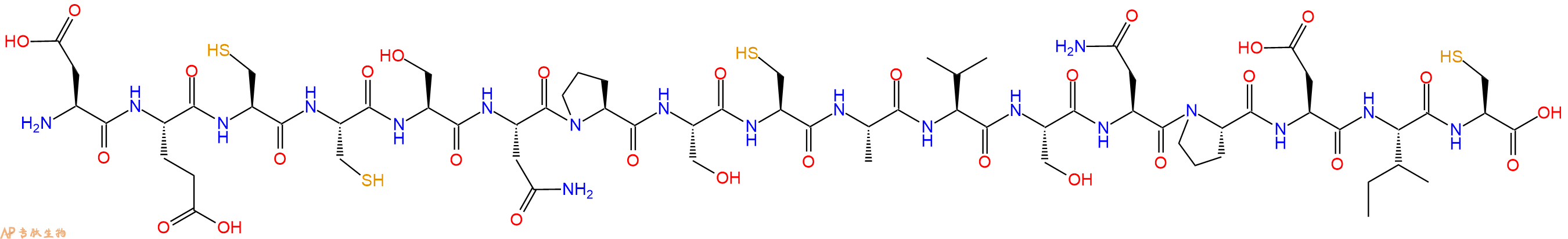 专肽生物产品H2N-Asp-Glu-Cys-Cys-Ser-Asn-Pro-Ser-Cys-Ala-Val-Se