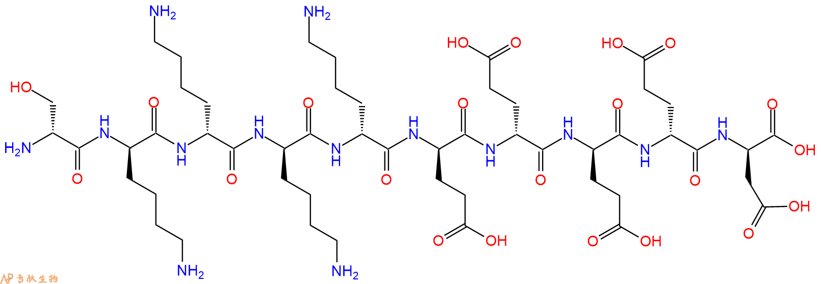 专肽生物产品H2N-DSer-DLys-DLys-DLys-DLys-DGlu-DGlu-DGlu-DGlu-D