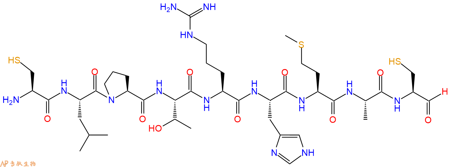 专肽生物产品H2N-Cys-Leu-Pro-Thr-Arg-His-Met-Ala-Cys-CHO