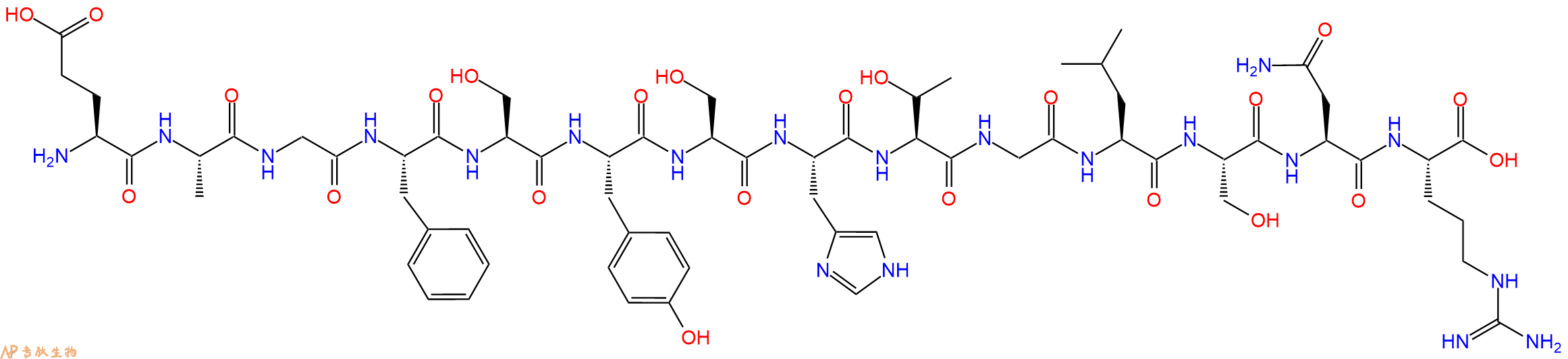 专肽生物产品H2N-Glu-Ala-Gly-Phe-Ser-Tyr-Ser-His-Thr-Gly-Leu-Se