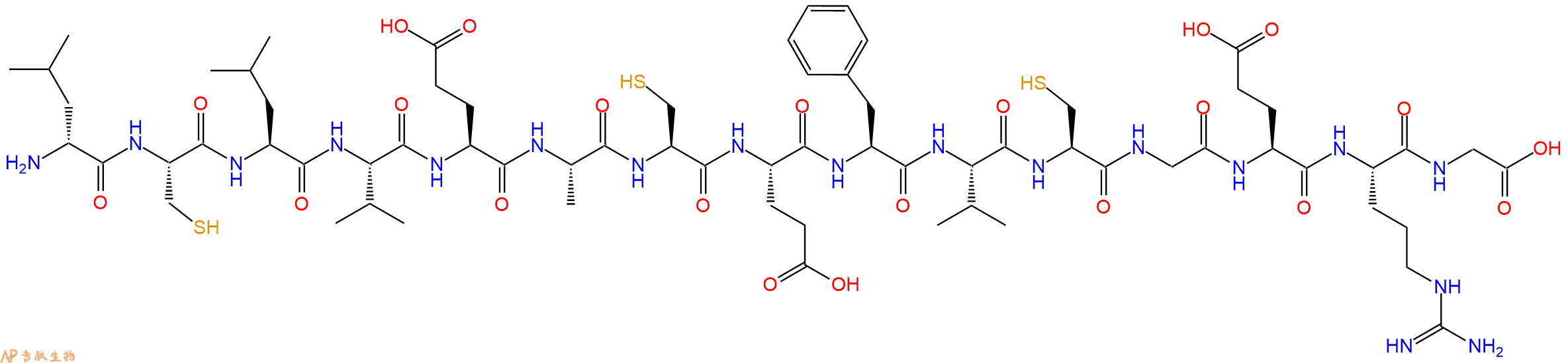 专肽生物产品H2N-DLeu-Cys-Leu-Val-Glu-Ala-Cys-Glu-Phe-Val-Cys-G
