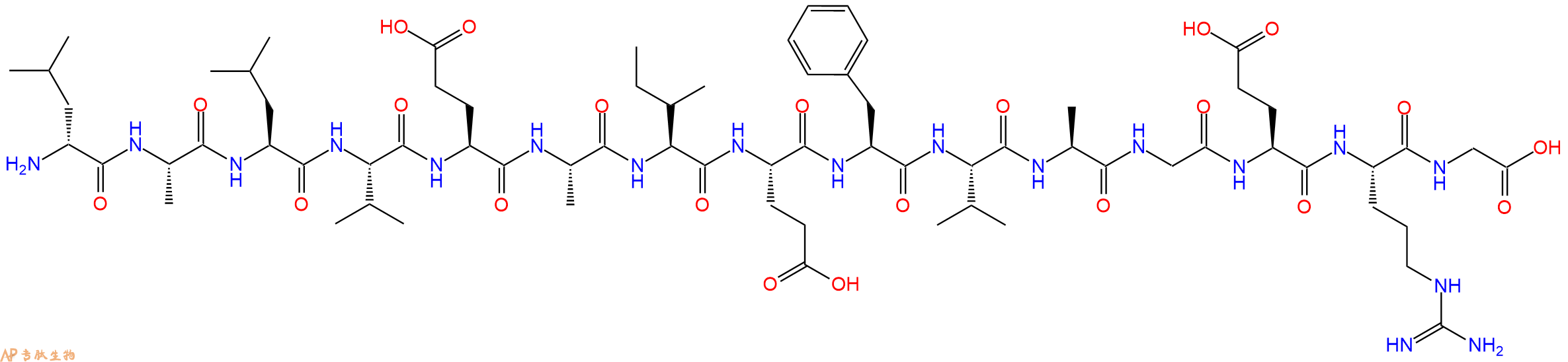 专肽生物产品H2N-DLeu-Ala-Leu-Val-Glu-Ala-Ile-Glu-Phe-Val-Ala-G